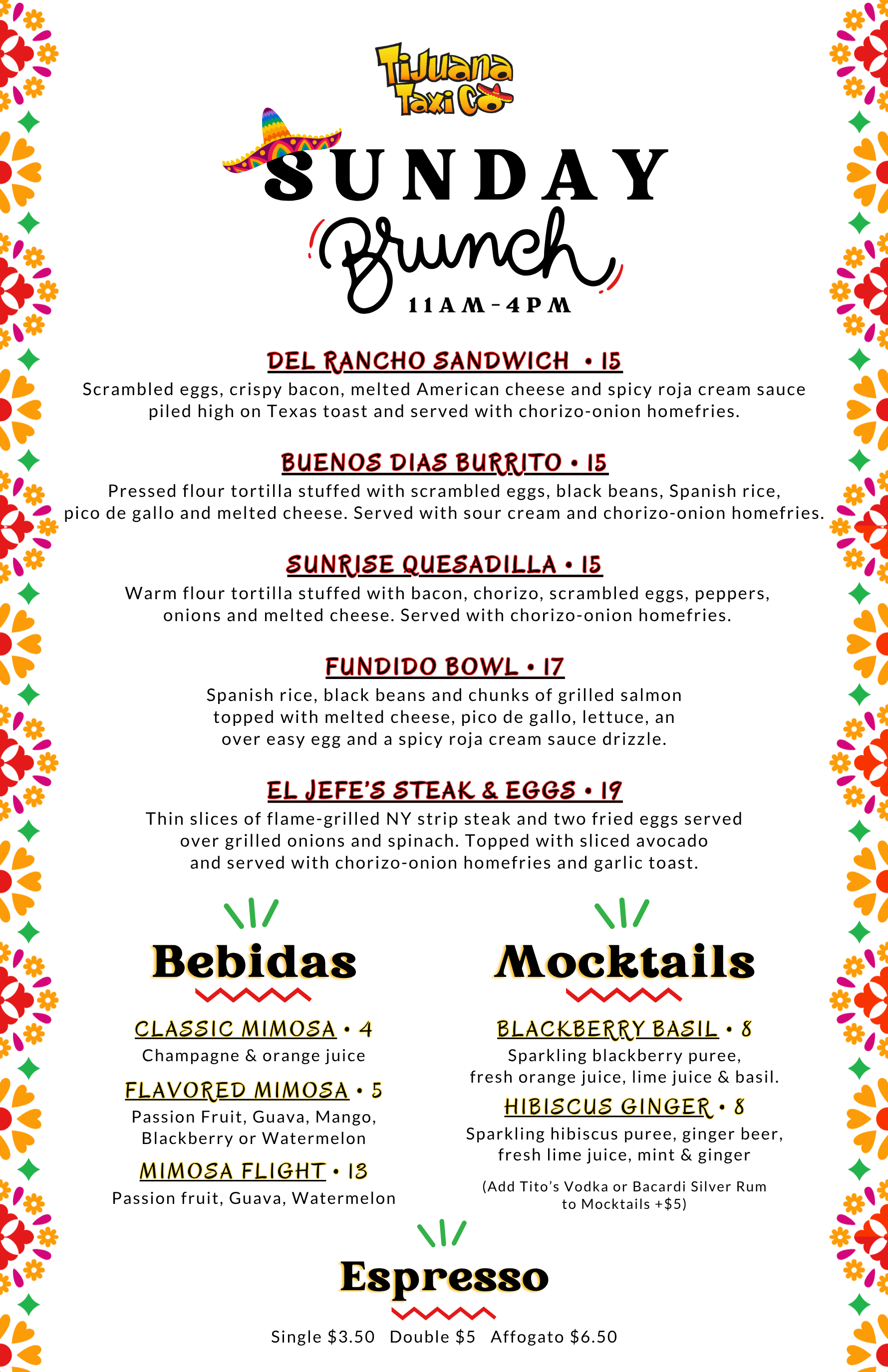 Brunch, Tijuana Taxi, Coral Springs