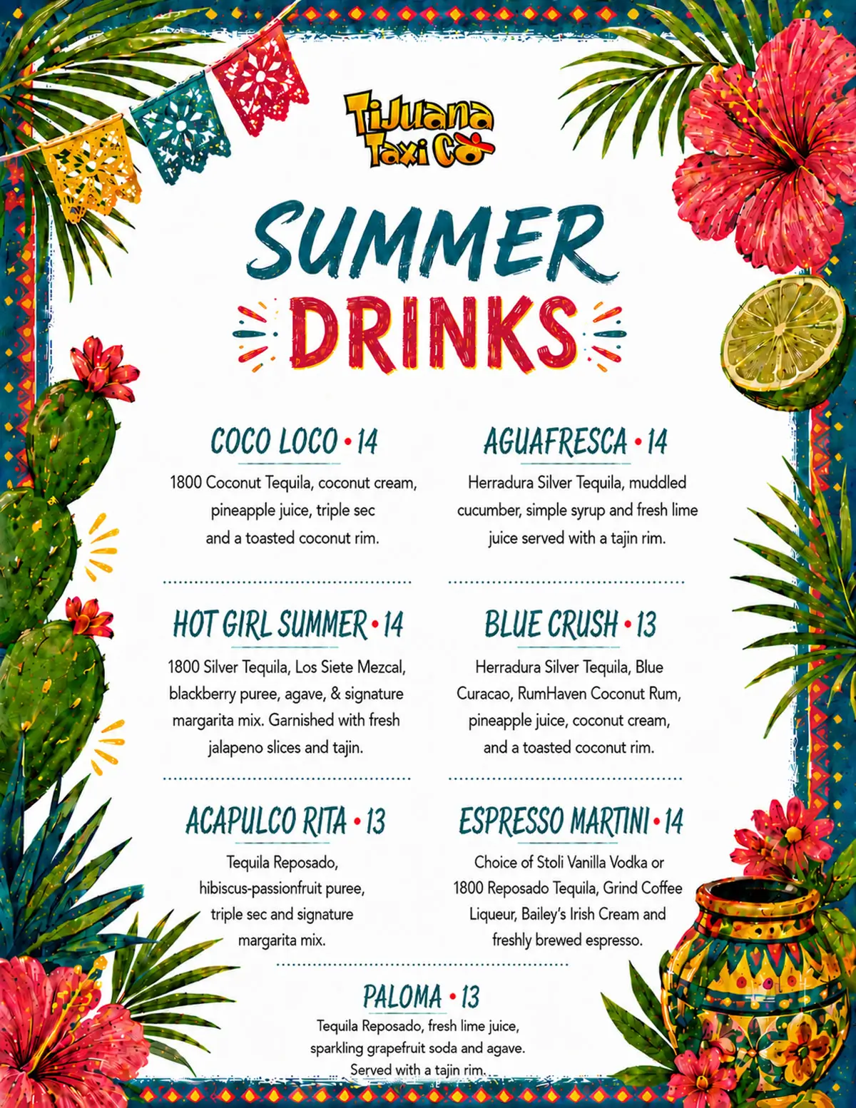 Seasonal Margaritas and Cocktails in Coral Springs