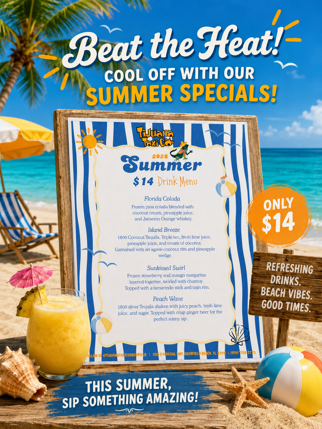 DEERFIELD Beach, SUMMER DRINKS 2026, Tijuana Taxi